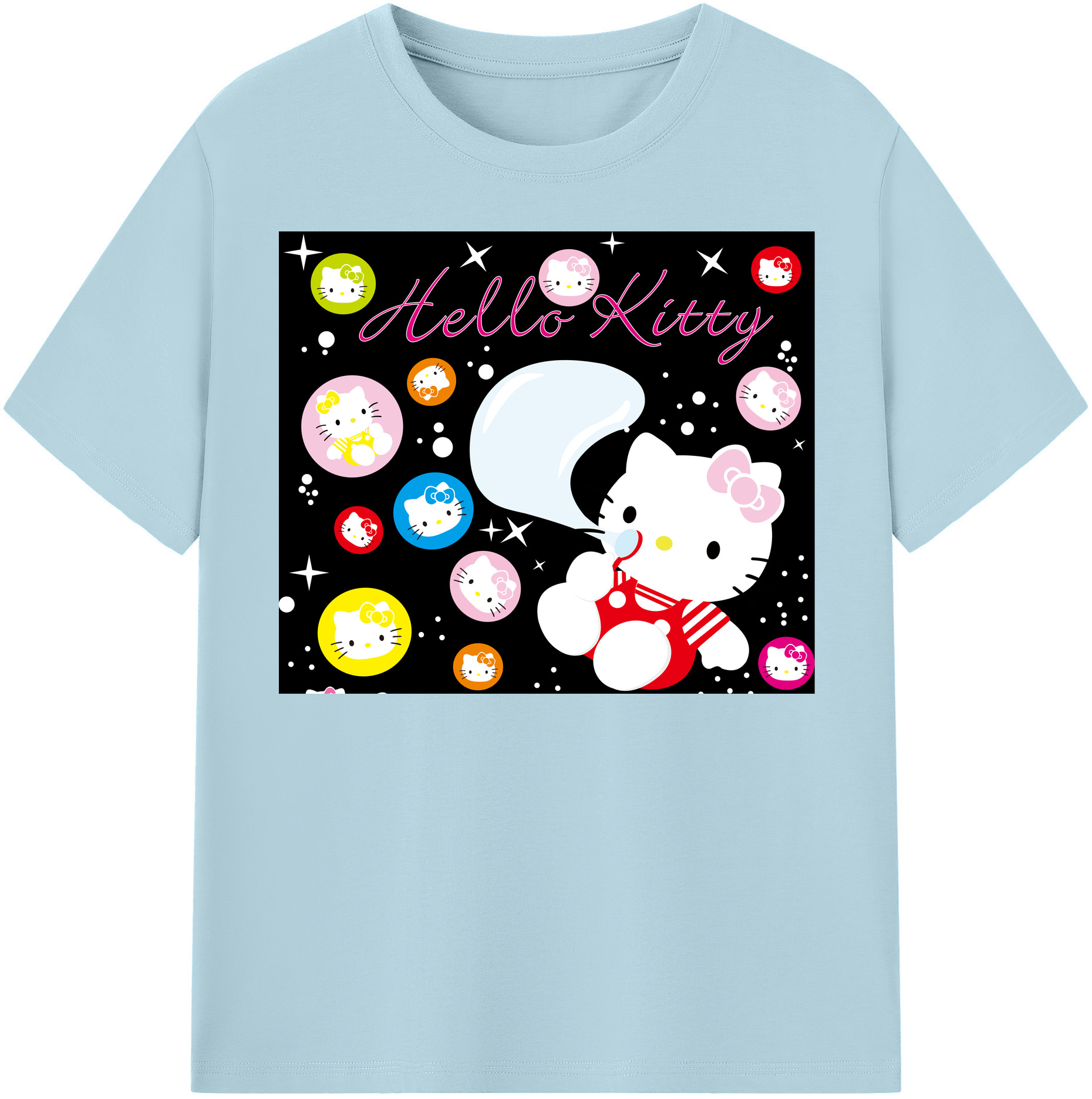 （画像用） Hello Kitty ハローキティ 綿100％半袖Tシャツ（フロントプリント）